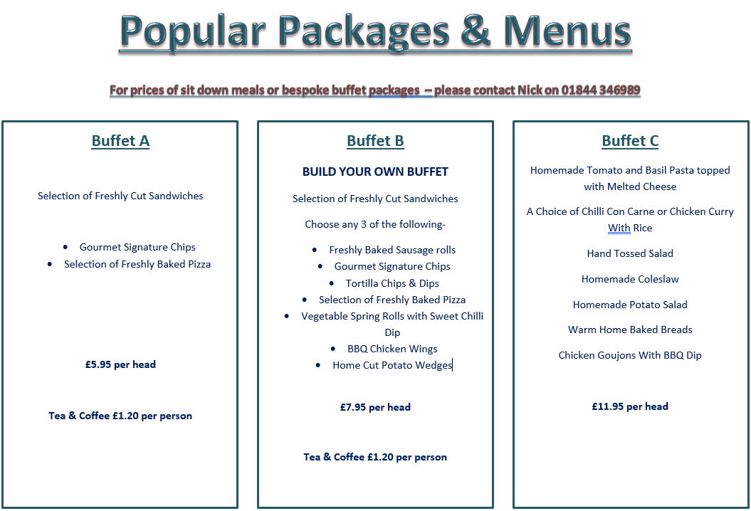 Funeral Wake Brochure 2017 18 Princes Risborough Golf Club